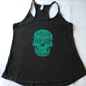 Women No Boundaries Size XXL Black And Green Color Sleeveless Top - 0646